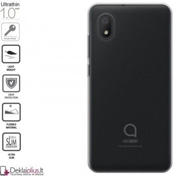 Skaidrus - 1 mm.storio silikoninis dėklas (Alcatel 1B 2020)